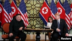 Lãnh tụ Triều Tiên Kim Jong Un và Tổng thống Mỹ Donald Trump tại Hà Nội ngày 28/2/2019.