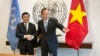 Tổng thư ký LHQ Ban Ki-moon và Chủ tịch nước Việt Nam Trương Tấn Sang tại trụ sở Liên Hiệp Quốc ngày 24 tháng 9, 2015. 